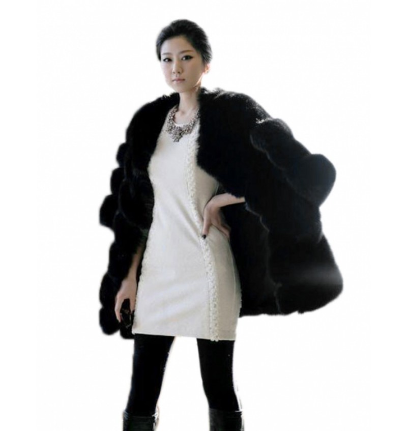 Luxury Women Faux Fur Warm Coat Overcoat Soft Jacket Outerwear Winter Cloak Parka Long Thick Trench Coat